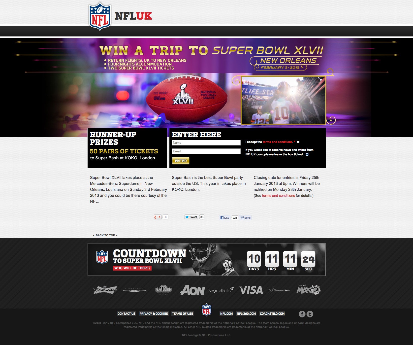 Website - Super Bowl - Competition