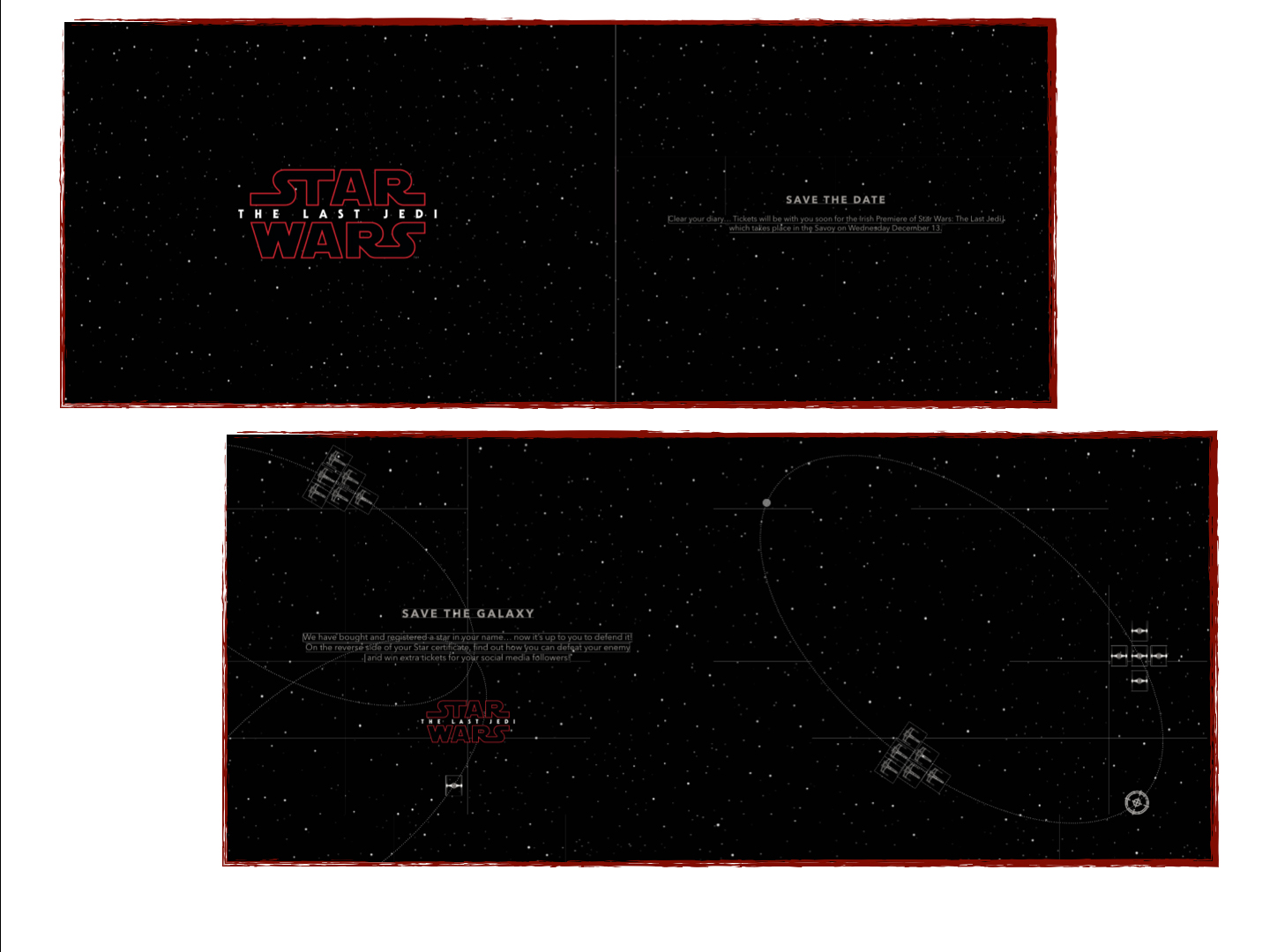 Star Wars Invites - What invitees received